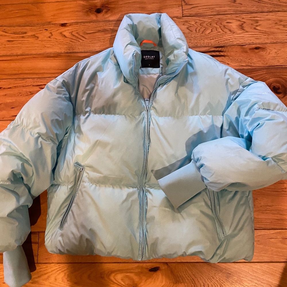Women Light blue cropped jacket size S new without tag